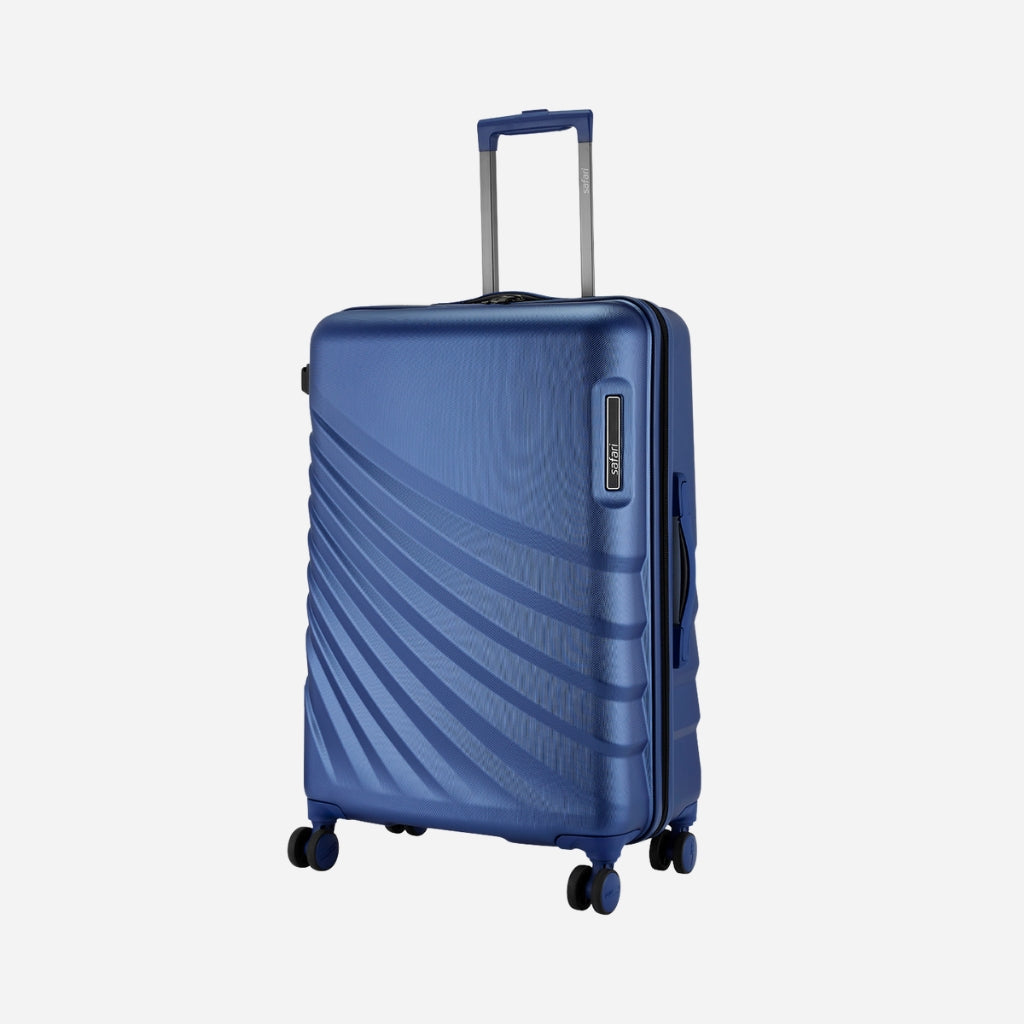 Safari Polaris Pro Titan Blue Trolley Bag with TSA Lock, Dual wheels, Side Hooks and Wet Pouch