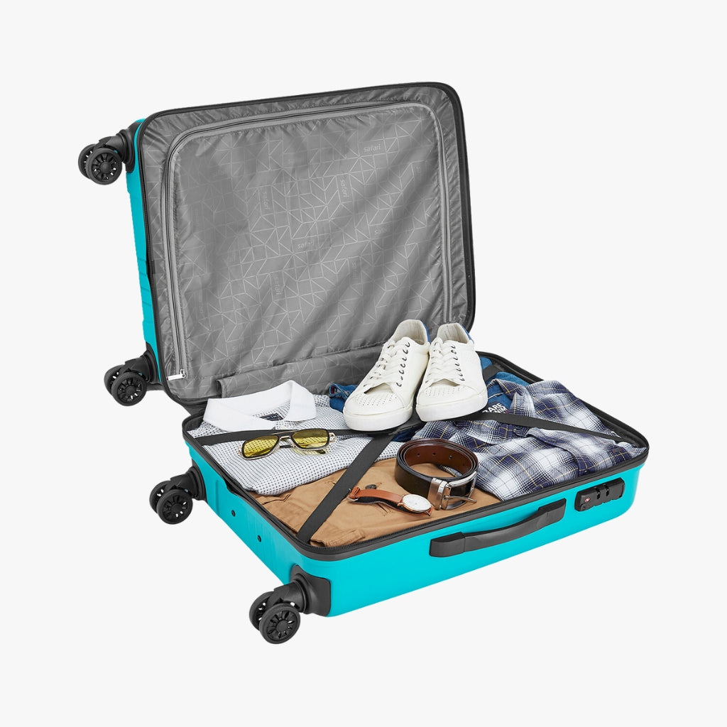 Safari Xylo Cyan Trolley Bag with Dual Wheels