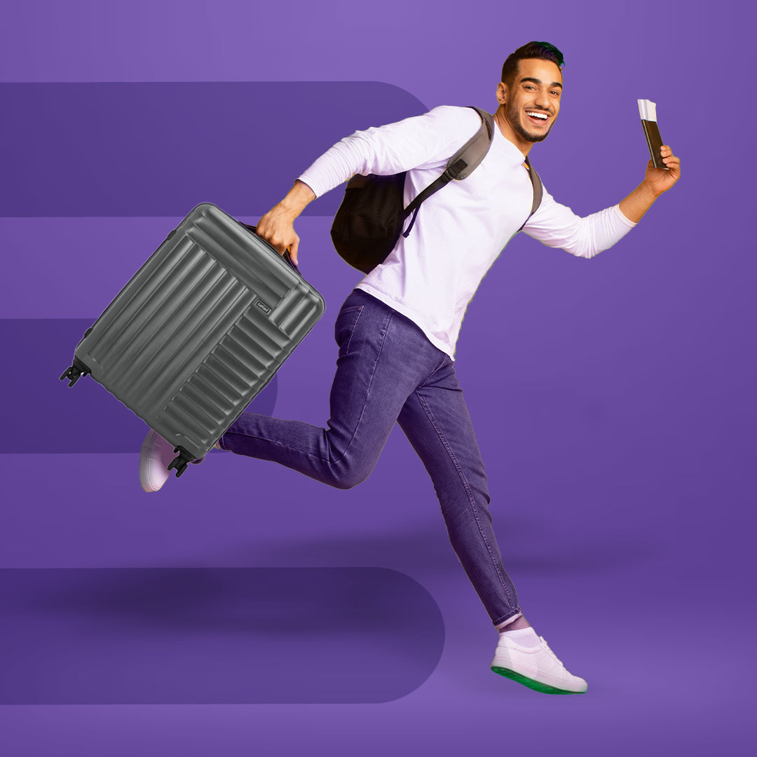Apex Hard Luggage with Dual Wheels and USB Port - Gun Metal