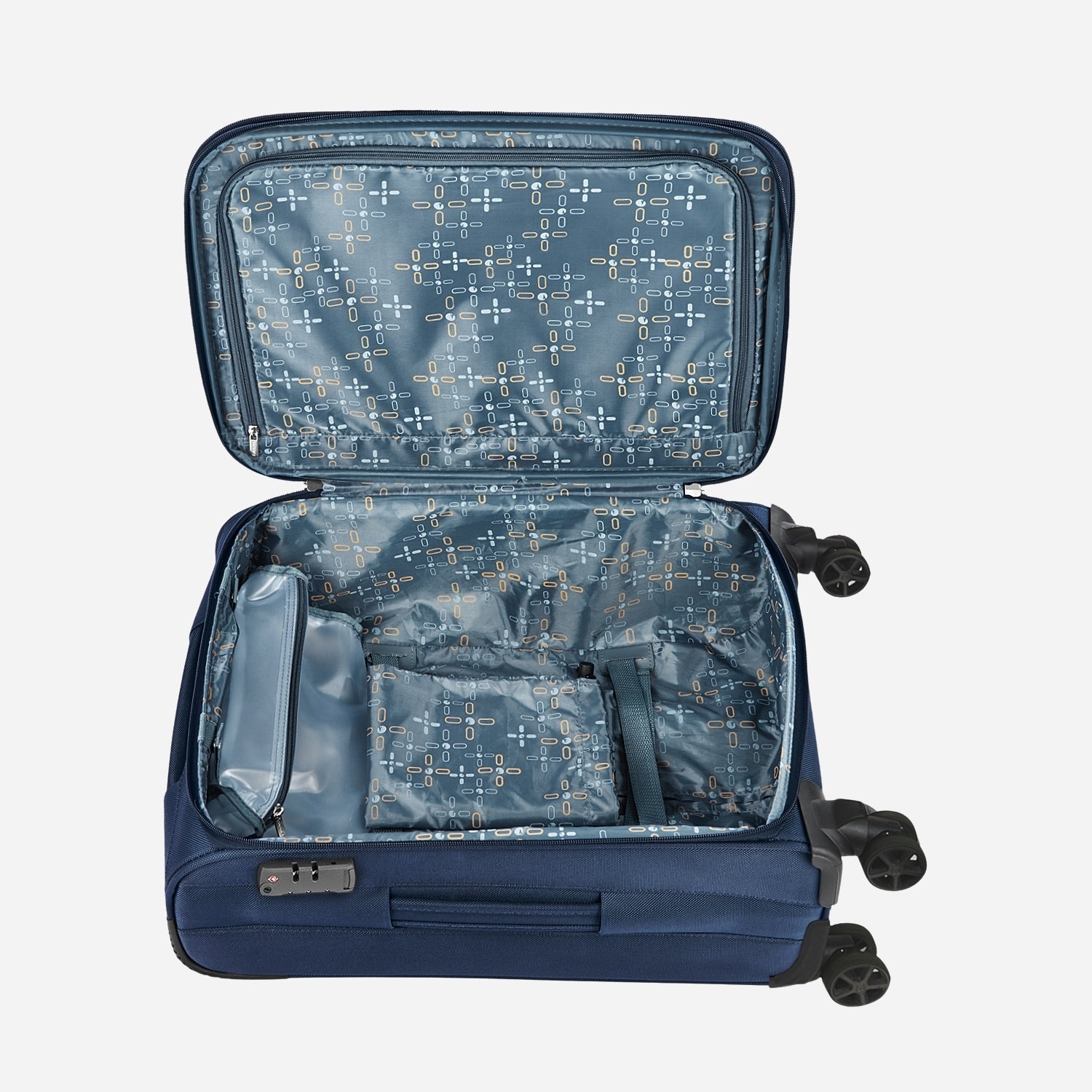 Safari Nuvaldo Superior Blue Trolley Bag with Dual Wheels