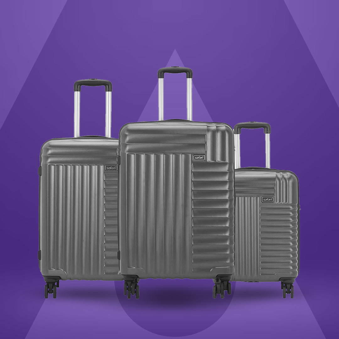 Apex Hard Luggage with Dual Wheels and USB Port - Gun Metal