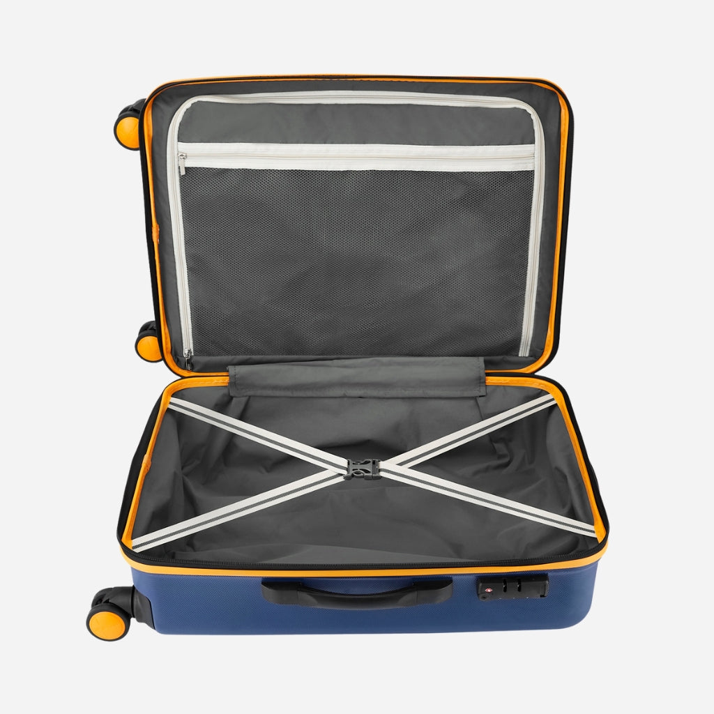 Safari Defender Graphic Blue Trolley Bag with TSA lock and Dual Wheels