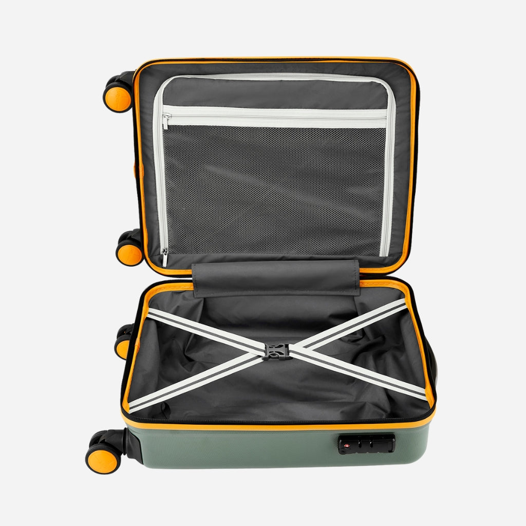 Safari Defender Thyme Green Trolley Bag with TSA lock and Dual Wheels