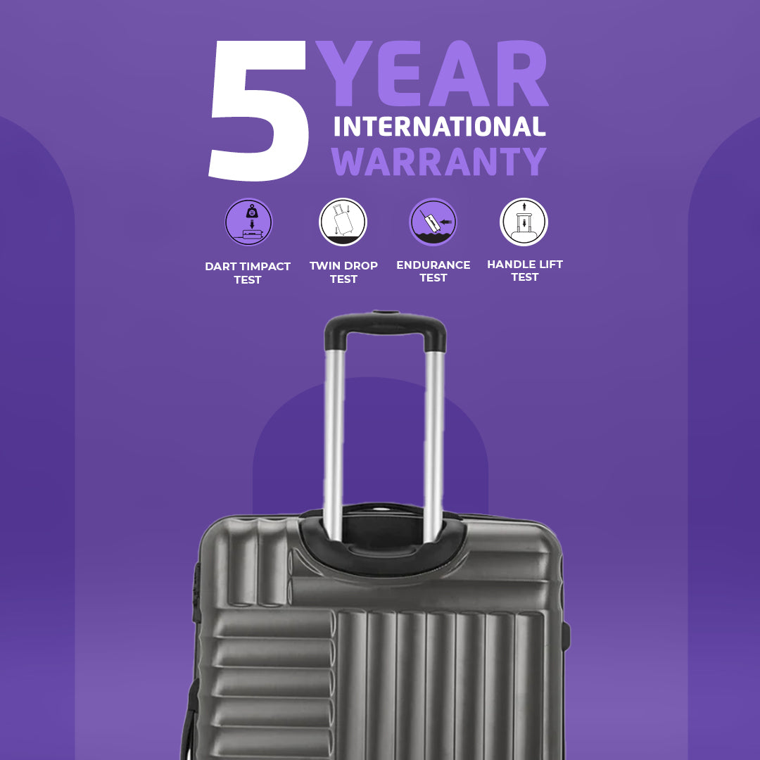 Apex Hard Luggage with Dual Wheels and USB Port - Gun Metal