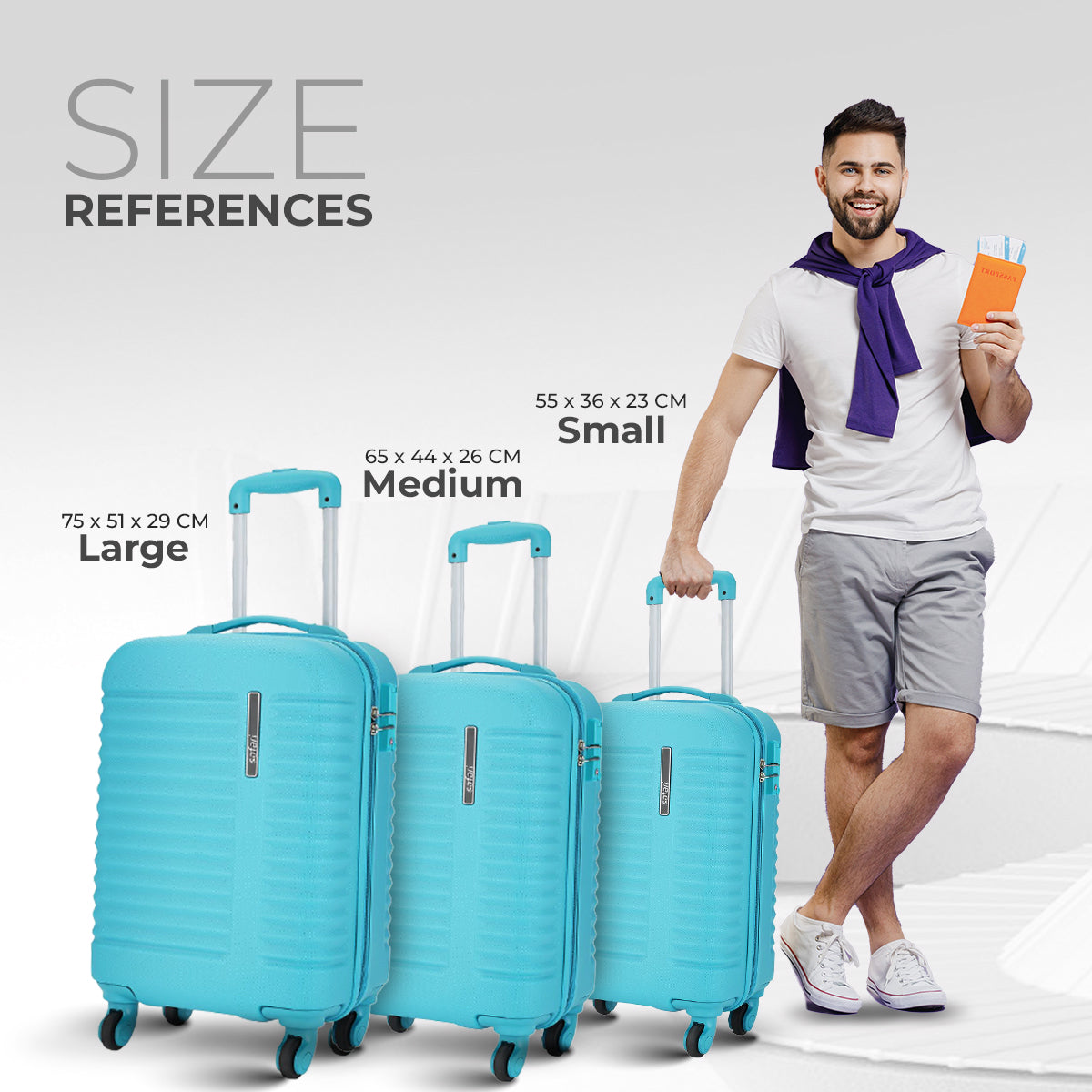 Safari Aerodyne Cyan Lightweight Trolley Bag with TSA Lock and Airline Compliant Sizing