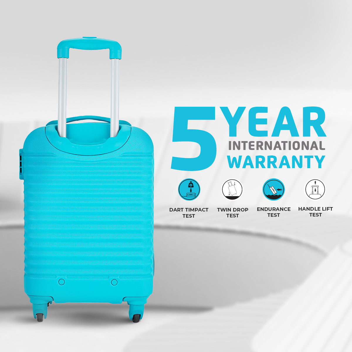 Safari Aerodyne Cyan Lightweight Trolley Bag with TSA Lock and Airline Compliant Sizing