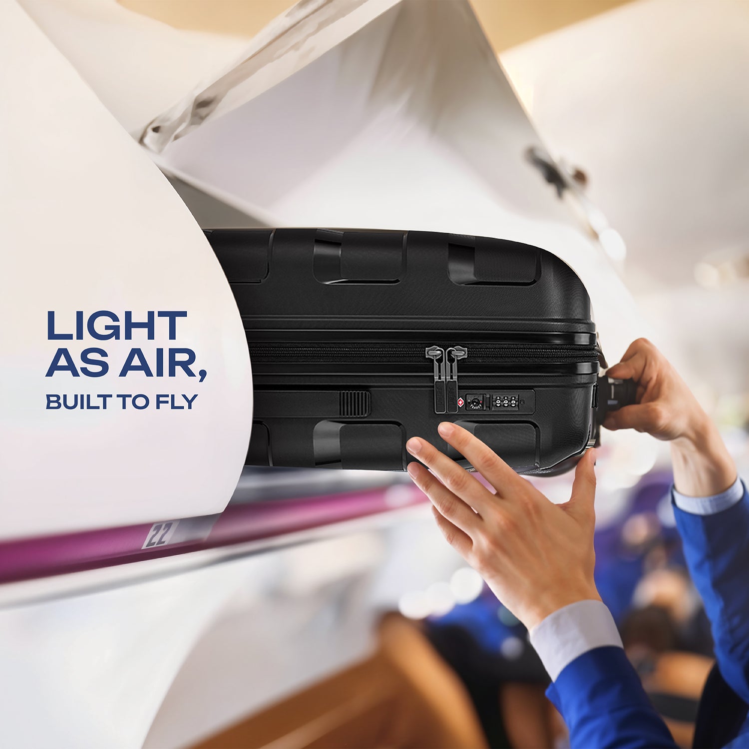 Safari Aeroglide Trolley Bag with TSA lock and Anti-Theft Zipper Black