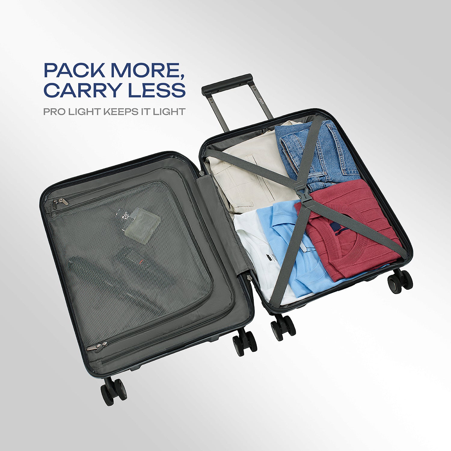 Safari Aeroglide Trolley Bag with TSA lock and Anti-Theft Zipper Black