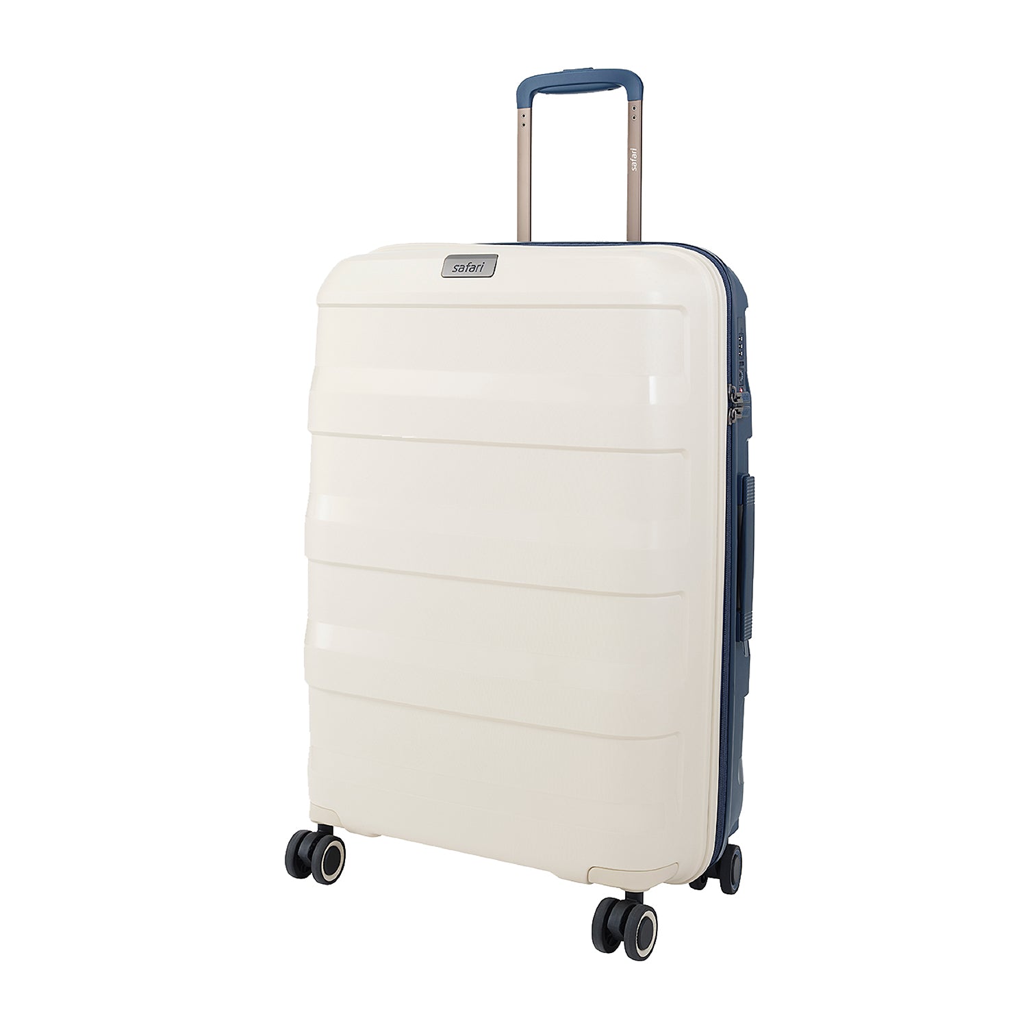 Safari Aeroglide Trolley Bag with TSA lock and Anti-Theft Zipper White
