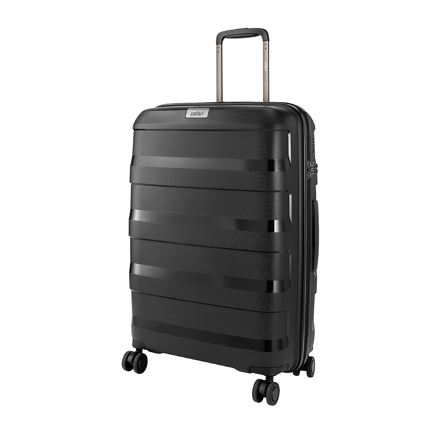 Safari Aeroglide Trolley Bag with TSA lock and Anti-Theft Zipper Black