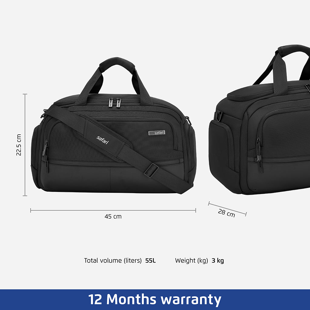 Safari Select Aria Duffle Bag Black with laptop compartment