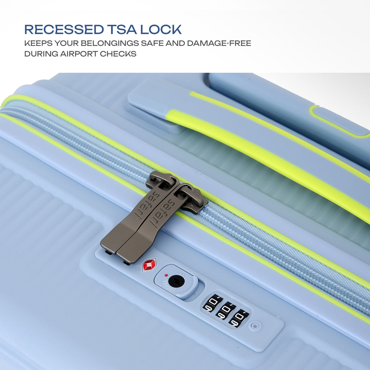 Safari Trunk Pro Trolley Bag with TSA lock and Dual Wheels - Wisteria Blue