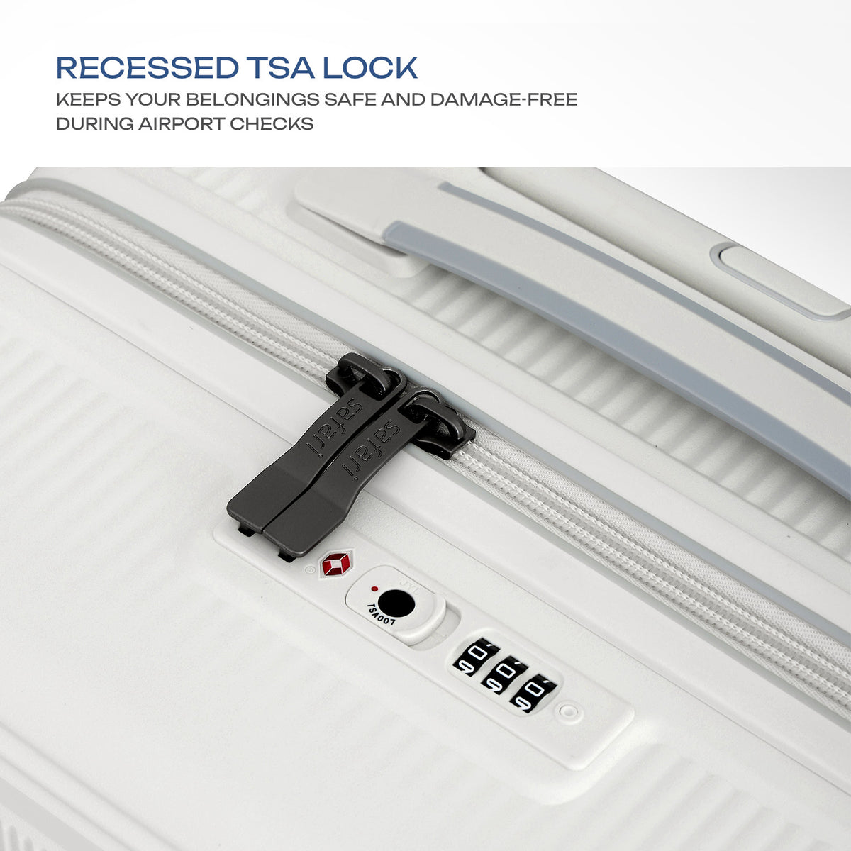 Safari Trunk Pro Trolley Bag with TSA lock and Dual Wheels - Winter White