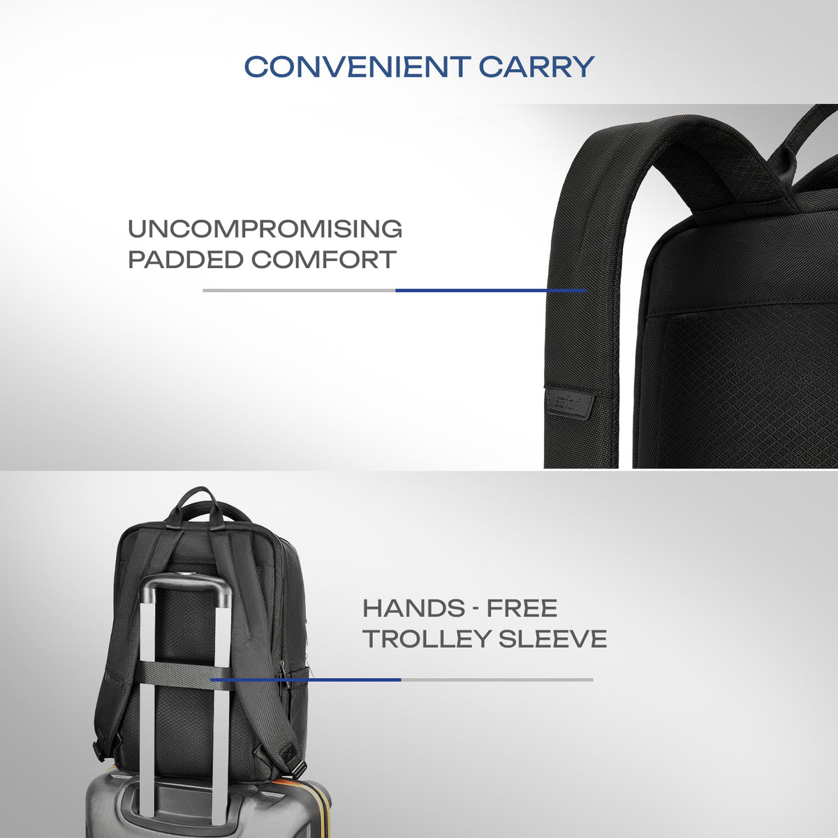 Safari Nexus 19L Black Formal Backpack with Laptop Sleeve