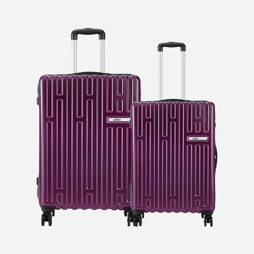 Safari Cargo Max Set of 2 Magenta purple Trolley Bags with Dual Wheels & Anti Theft Zipper