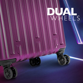 Safari Cargo Max Set of 3 Magenta Purple Expandable Trolley Bags with Dual Wheels & Anti Theft Zipper