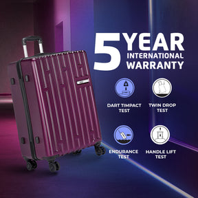 Safari Cargo Max Set of 3 Magenta Purple Expandable Trolley Bags with Dual Wheels & Anti Theft Zipper