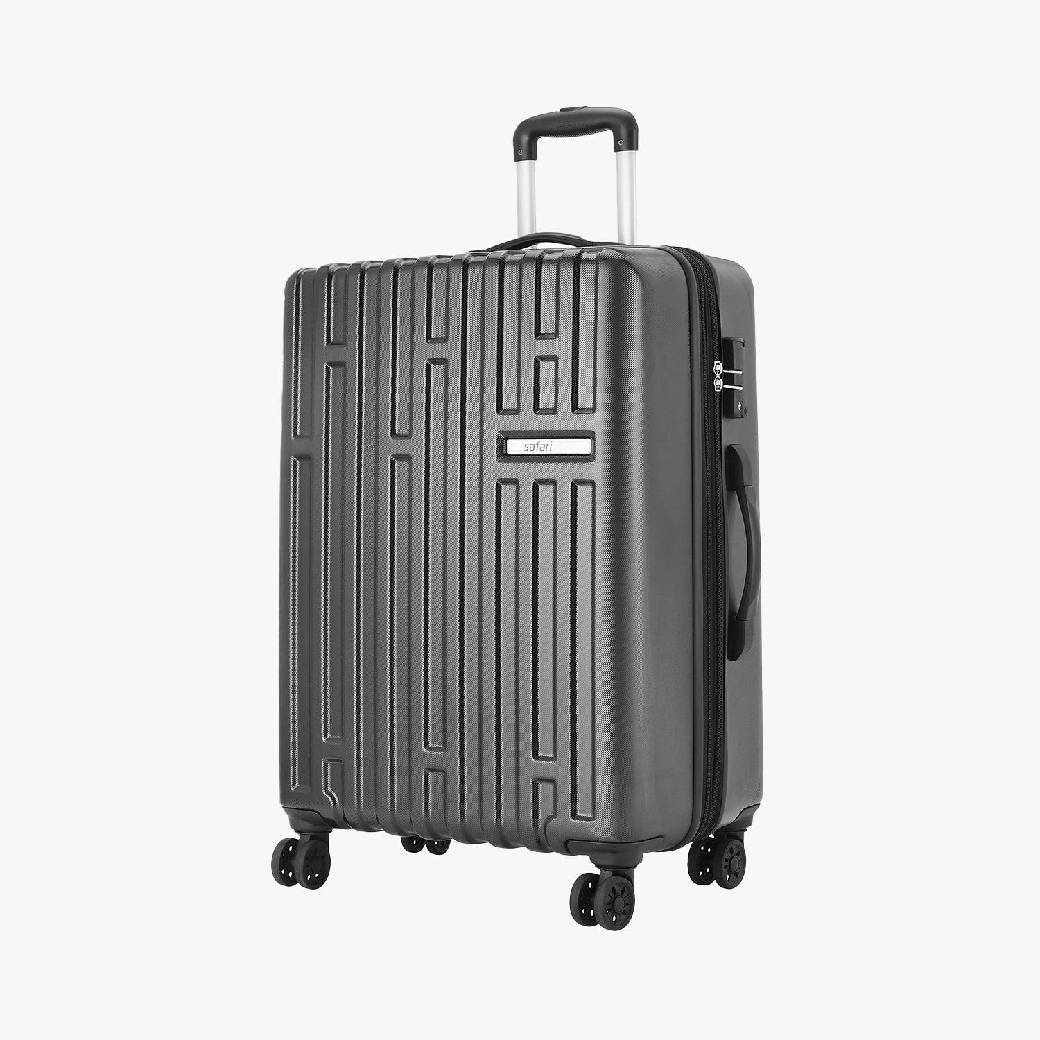 Safari Cargo Max Gun Metal Expandable Trolley Bag with Dual Wheels Anti Theft Zipper