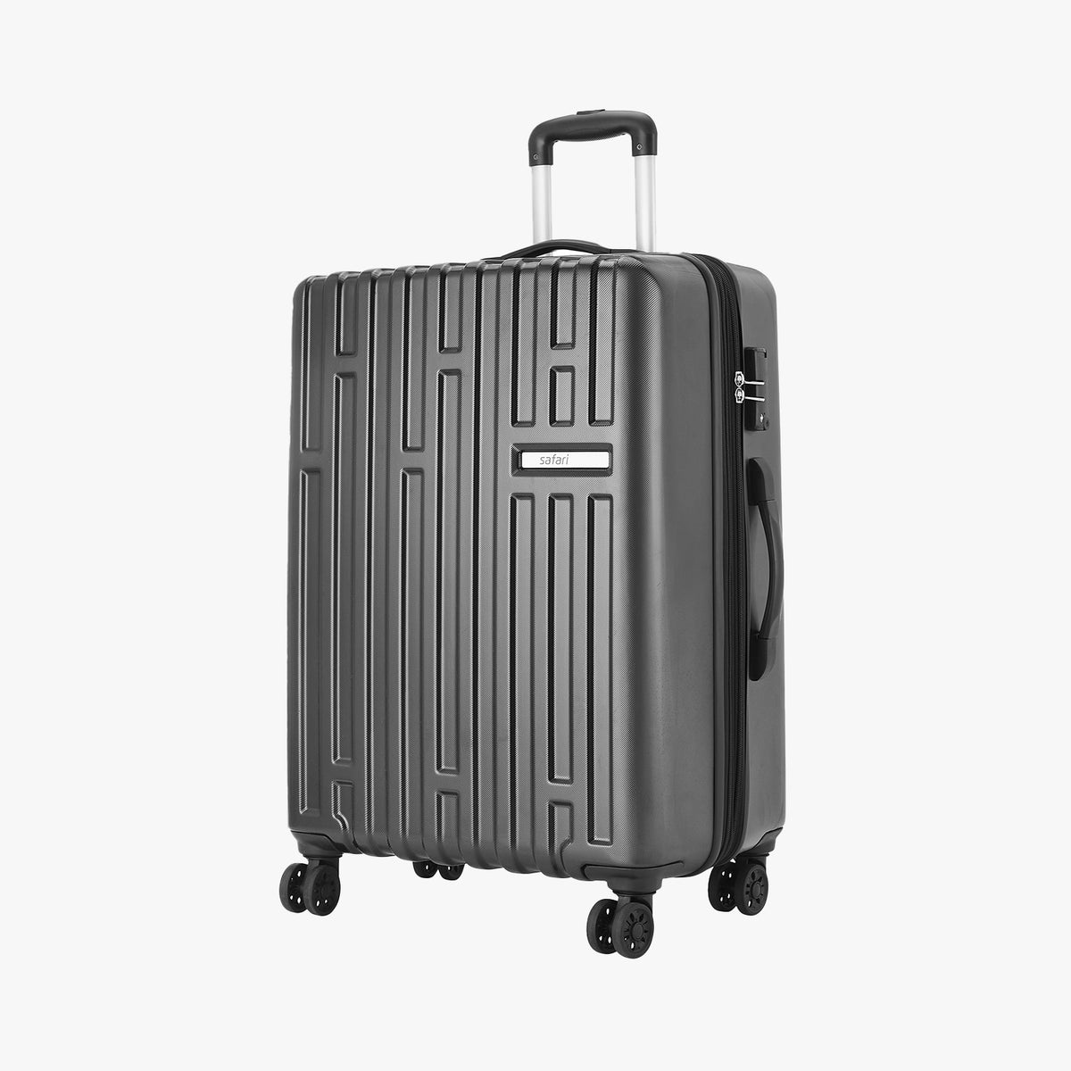 Safari Cargo Max Gun Metal Expandable Trolley Bag with Dual Wheels & Anti Theft Zipper