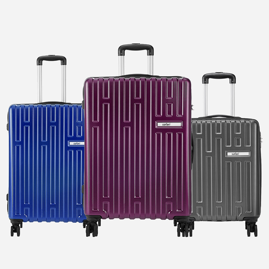 Safari Cargo Neo Set of 3 TSA Lock Trolley Bags with 360° Wheels