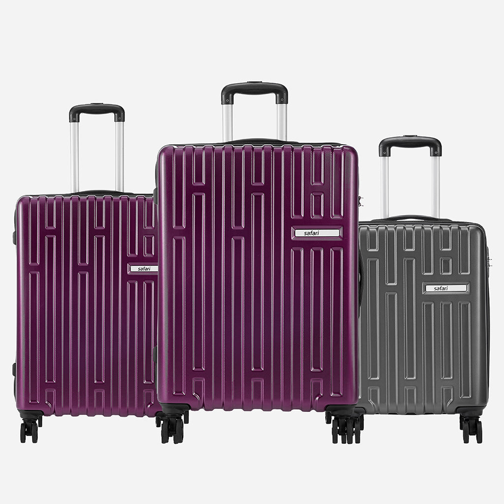 Safari Cargo Neo Set of 3 TSA Lock Trolley Bags with 360° Wheels