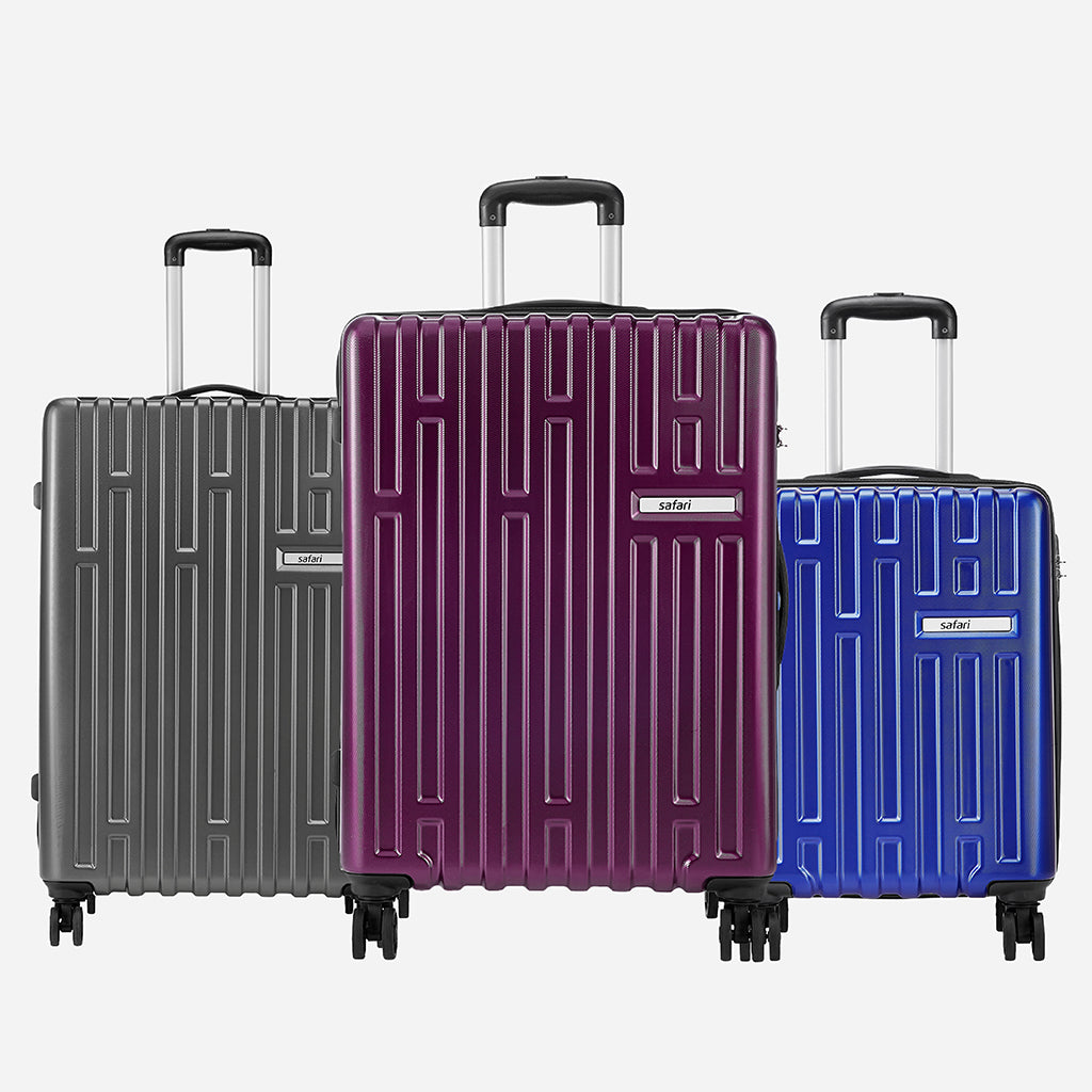 Safari Cargo Neo Set of 3 TSA Lock Trolley Bags with 360° Wheels