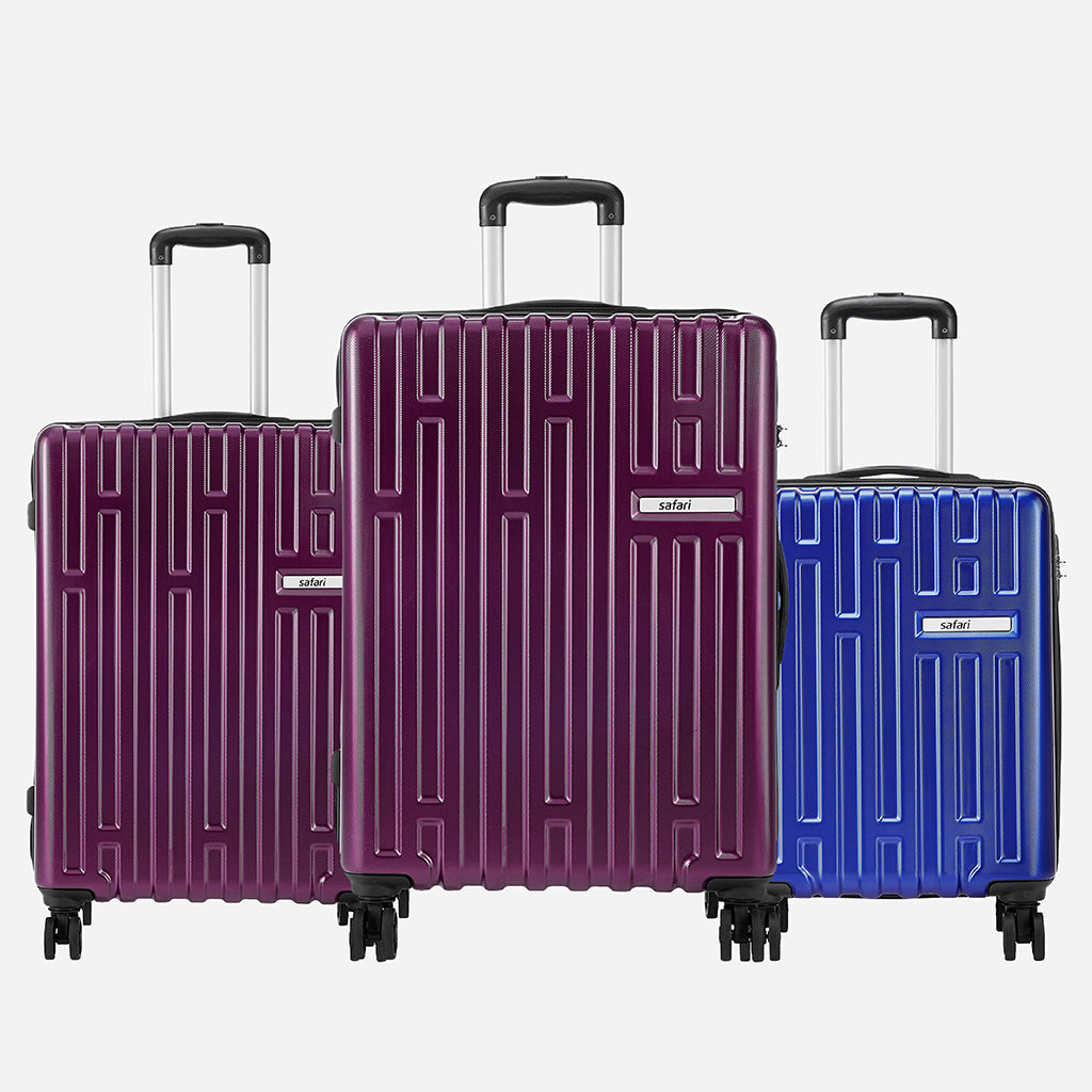 Safari Cargo Neo Set of 3 TSA Lock Trolley Bags with 360° Wheels