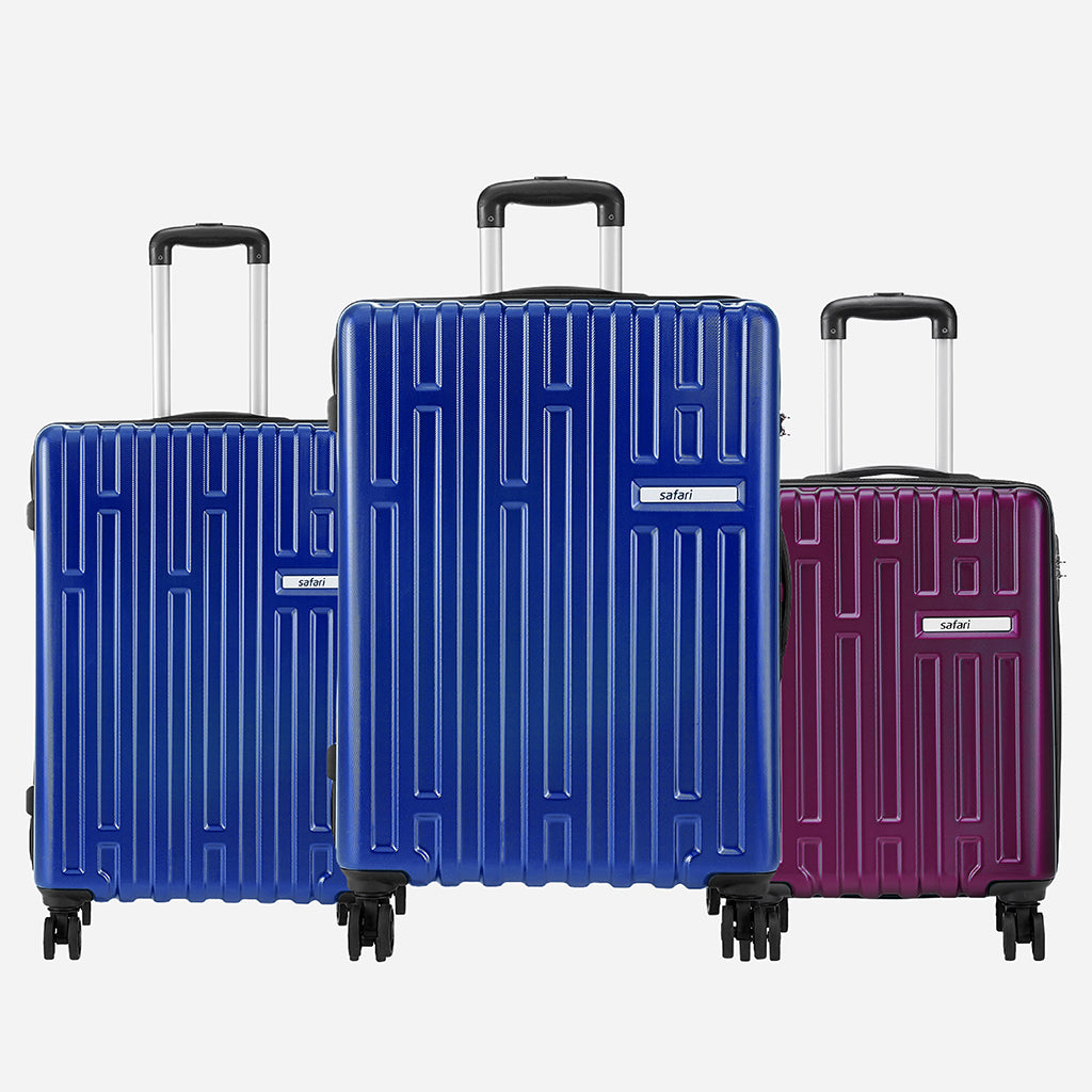 Safari Cargo Neo Set of 3 TSA Lock Trolley Bags with 360° Wheels