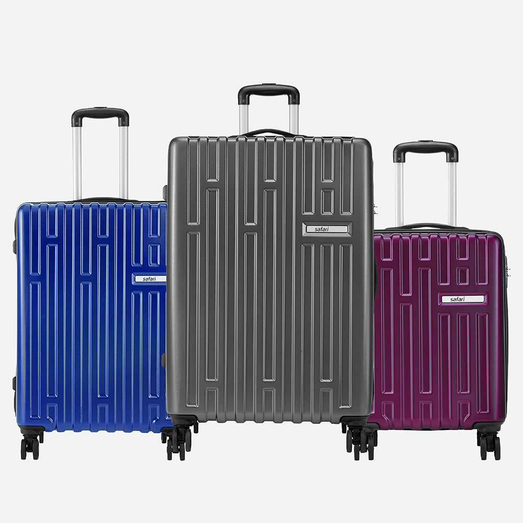 Safari Cargo Neo Set of 3 TSA Lock Trolley Bags with 360° Wheels
