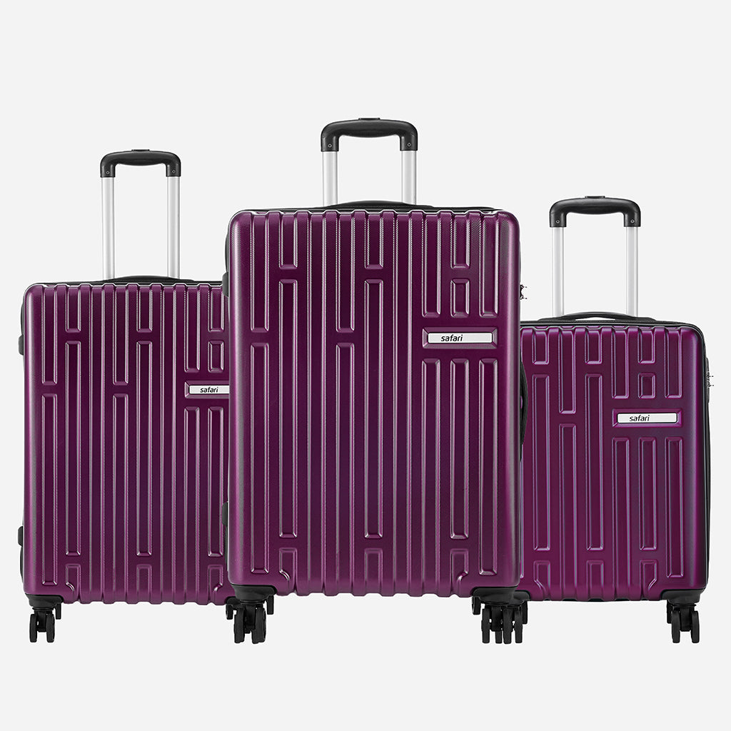 Safari Cargo Neo Set of 3 TSA Lock Trolley Bags with 360° Wheels