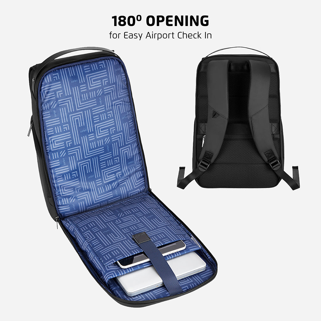 Safari Enigma 27L Black Formal Backpack with Laptop Sleeve