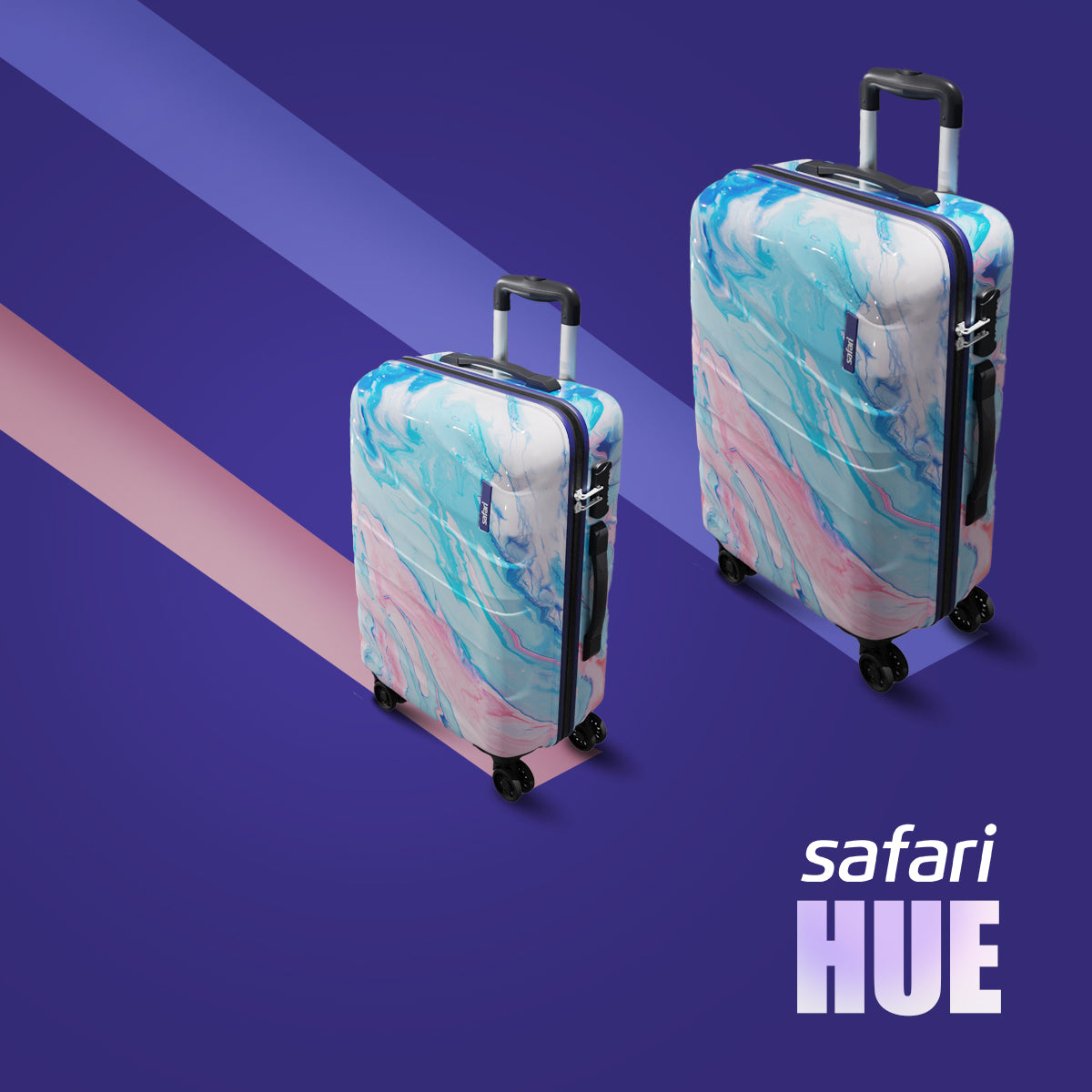 Safari Hue Printed Trolley Bag with Dual Wheels