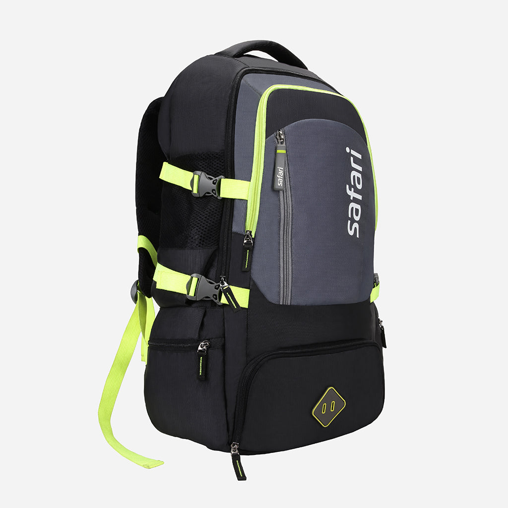 Safari Hulk 50L Black Backpack With Neck Pillow Combo