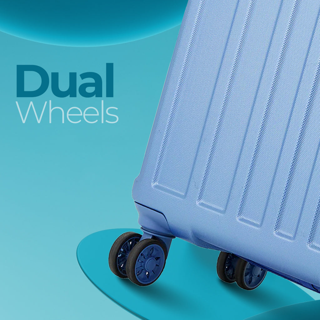 Safari Linea Set of 3 Pearl Blue Trolley Bags with Dual Wheels