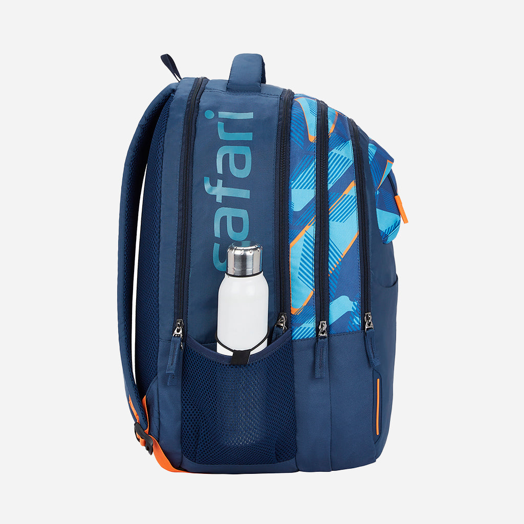 Safari Mega 13 43L Blue School Backpack with with Easy Access Pockets