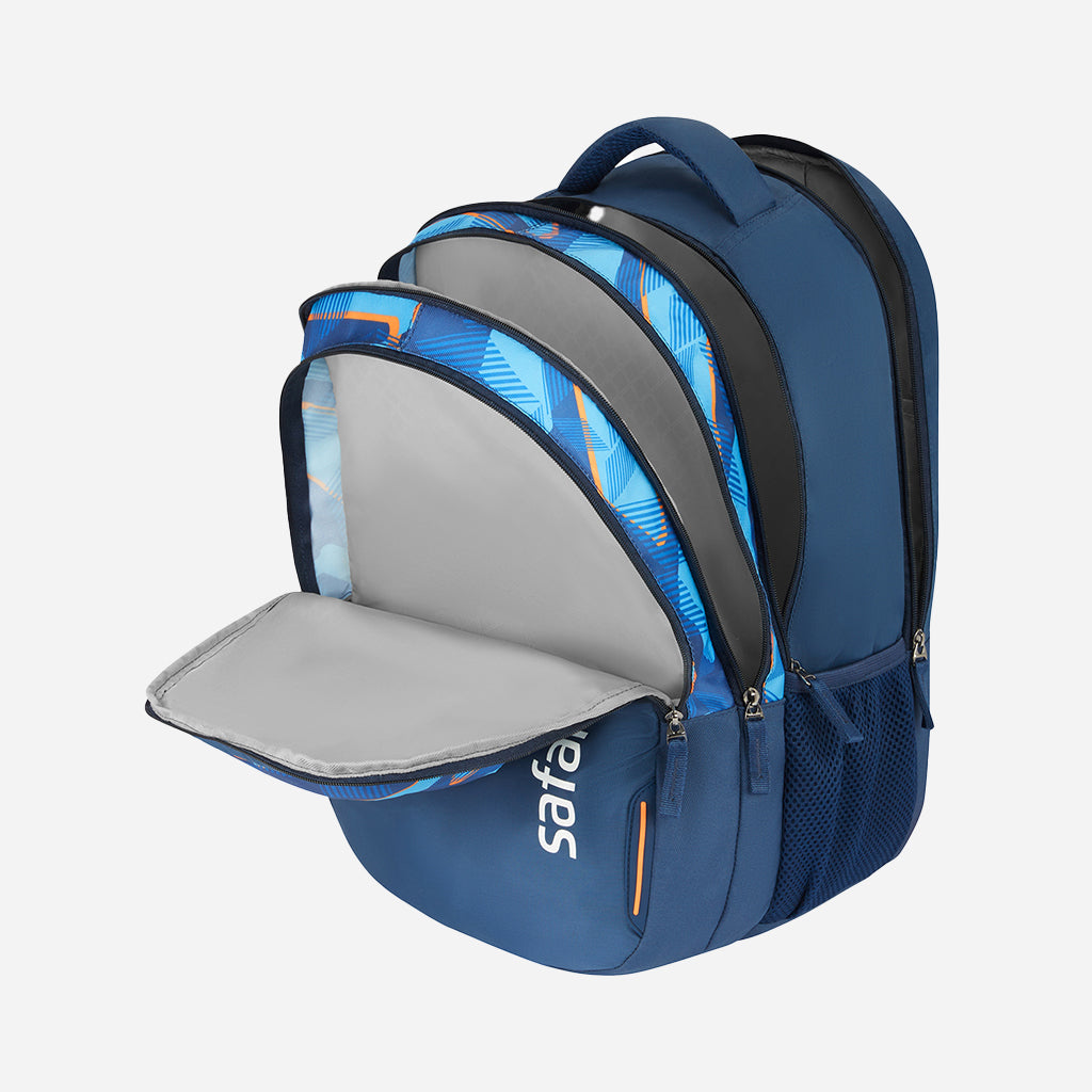 Safari Mega 13 43L Blue School Backpack with with Easy Access Pockets