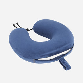 Safari Flo Secure Trolley Bag and Neck Pillow Blue Combo Set