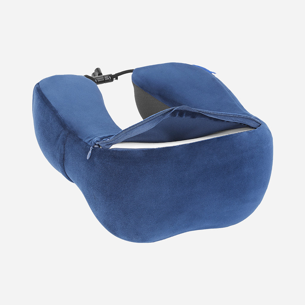 Safari Curve Ergonomic Neckpillow with Removable Cover - Blue