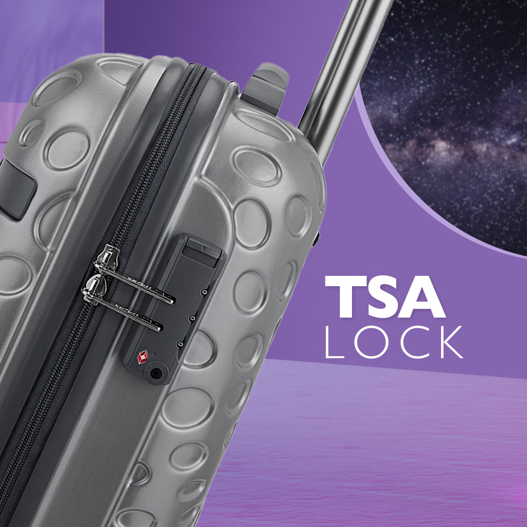 Safari Orbit Set of 3 Silver Trolley Bags with Dual Wheels & Anti Theft Zipper