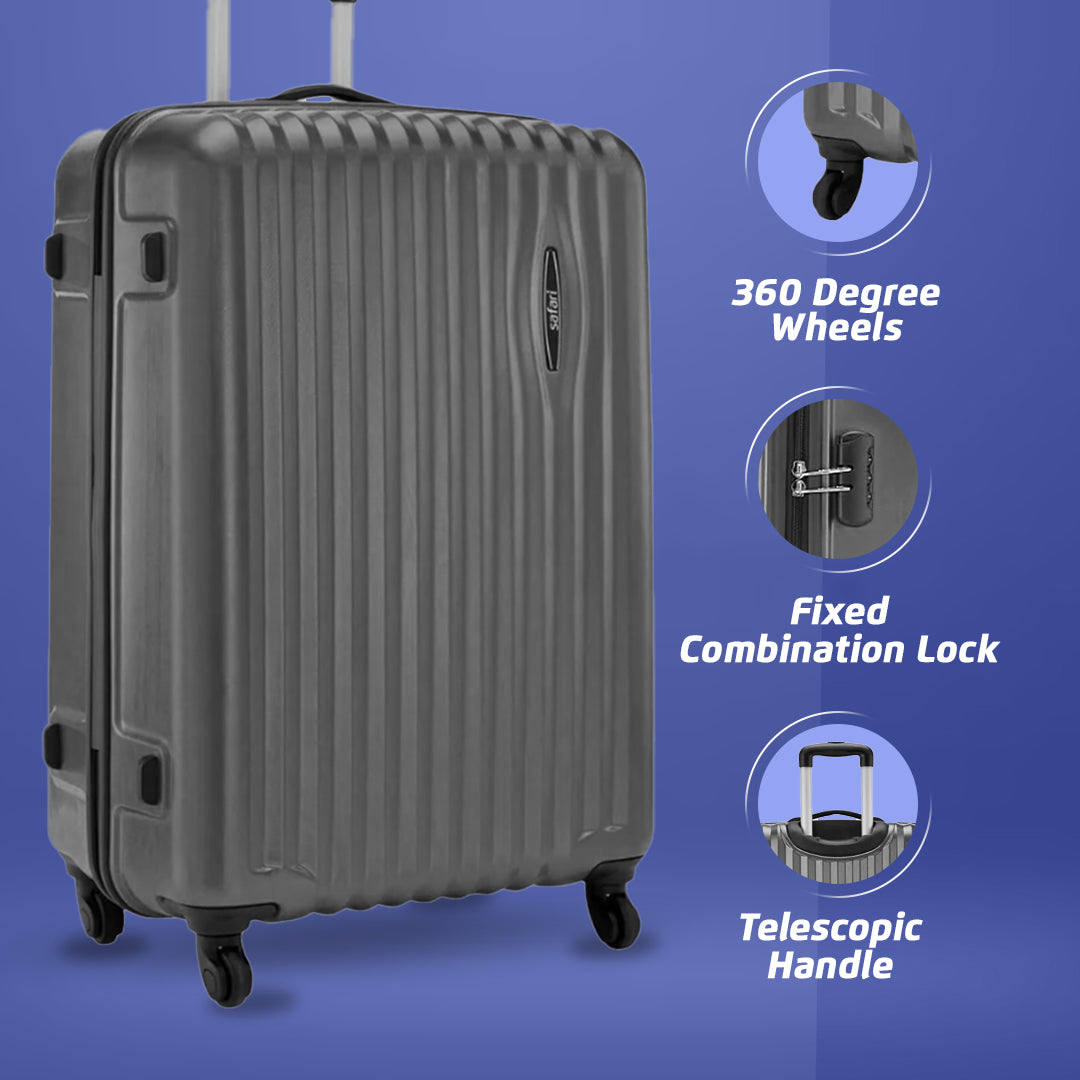 Glimpse Scratch Resistant Hard Luggage - Gun Metal