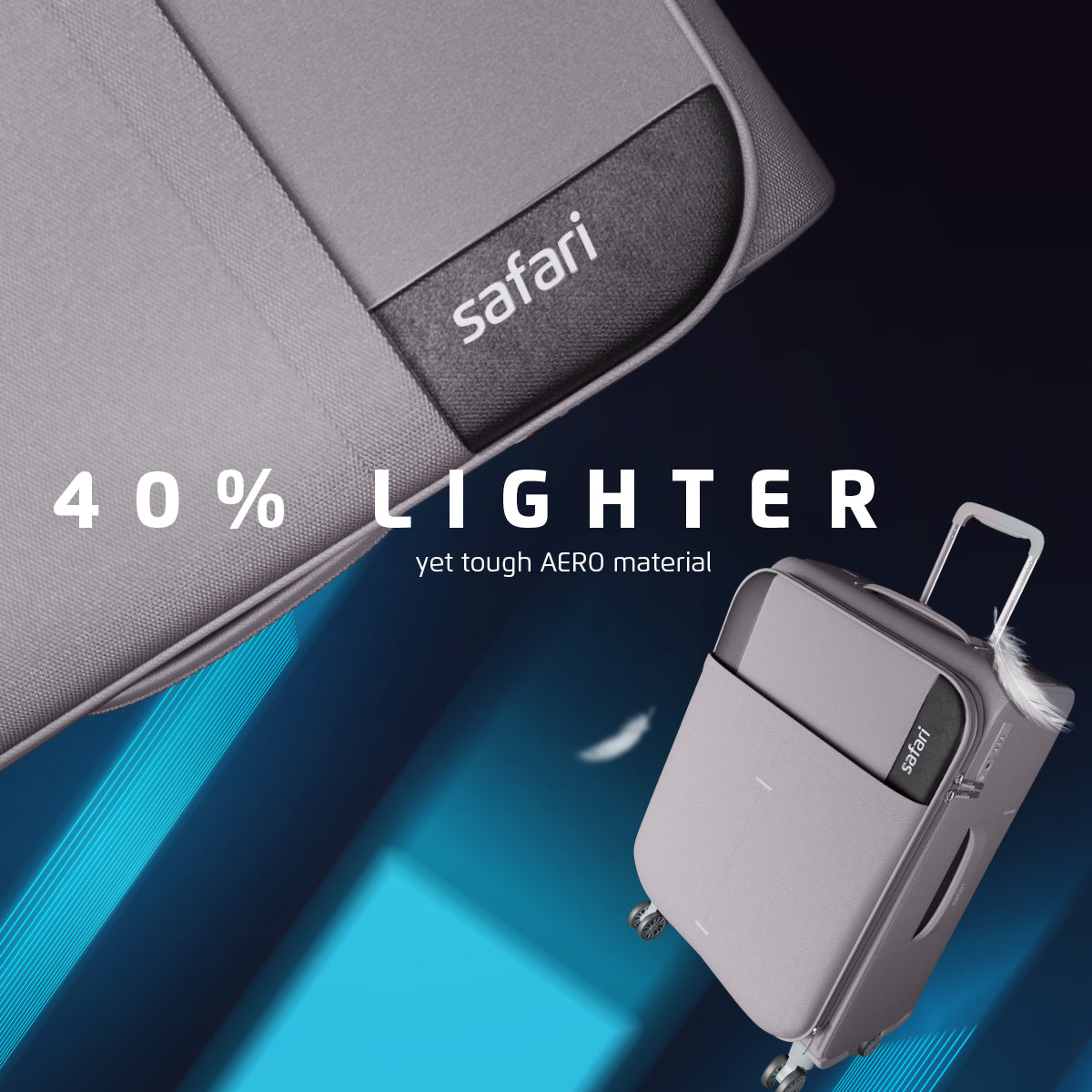 Safari Airpro Set of 3 Grey Lightweight Trolley Bags with 360° Wheels