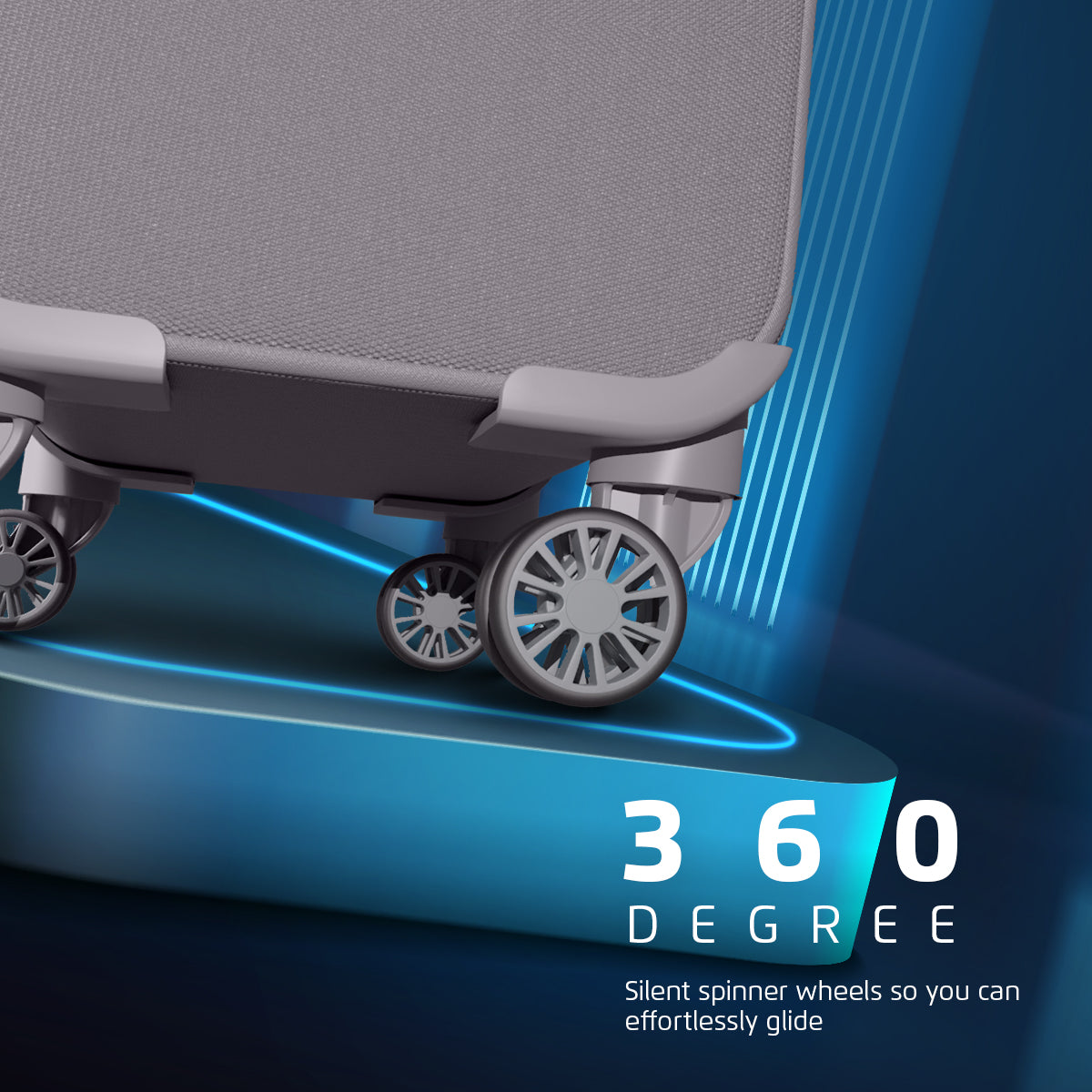 Safari Airpro Set of 3 Grey Lightweight Trolley Bags with 360° Wheels