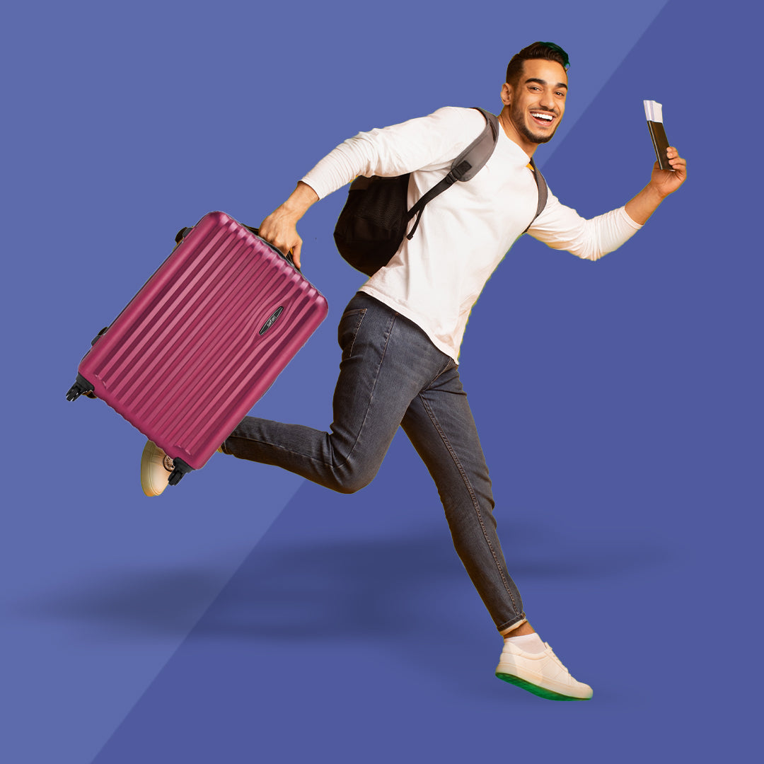 Glimpse Scratch Resistant Hard Luggage Combo Set (Small, Medium and Large) - Wine Red