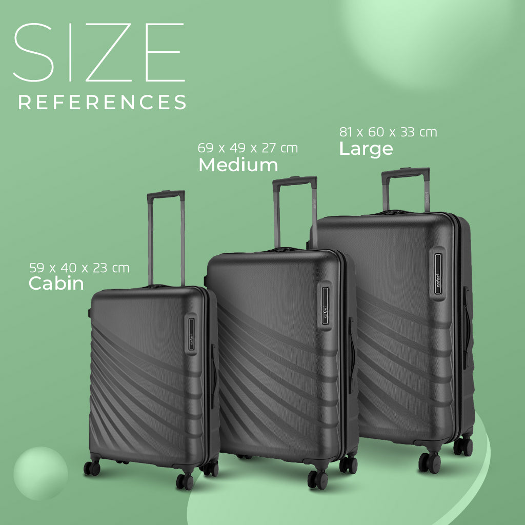 Safari Polaris Pro Castle Black Trolley Bag with TSA Lock, Dual wheels, Side Hooks and Wet Pouch