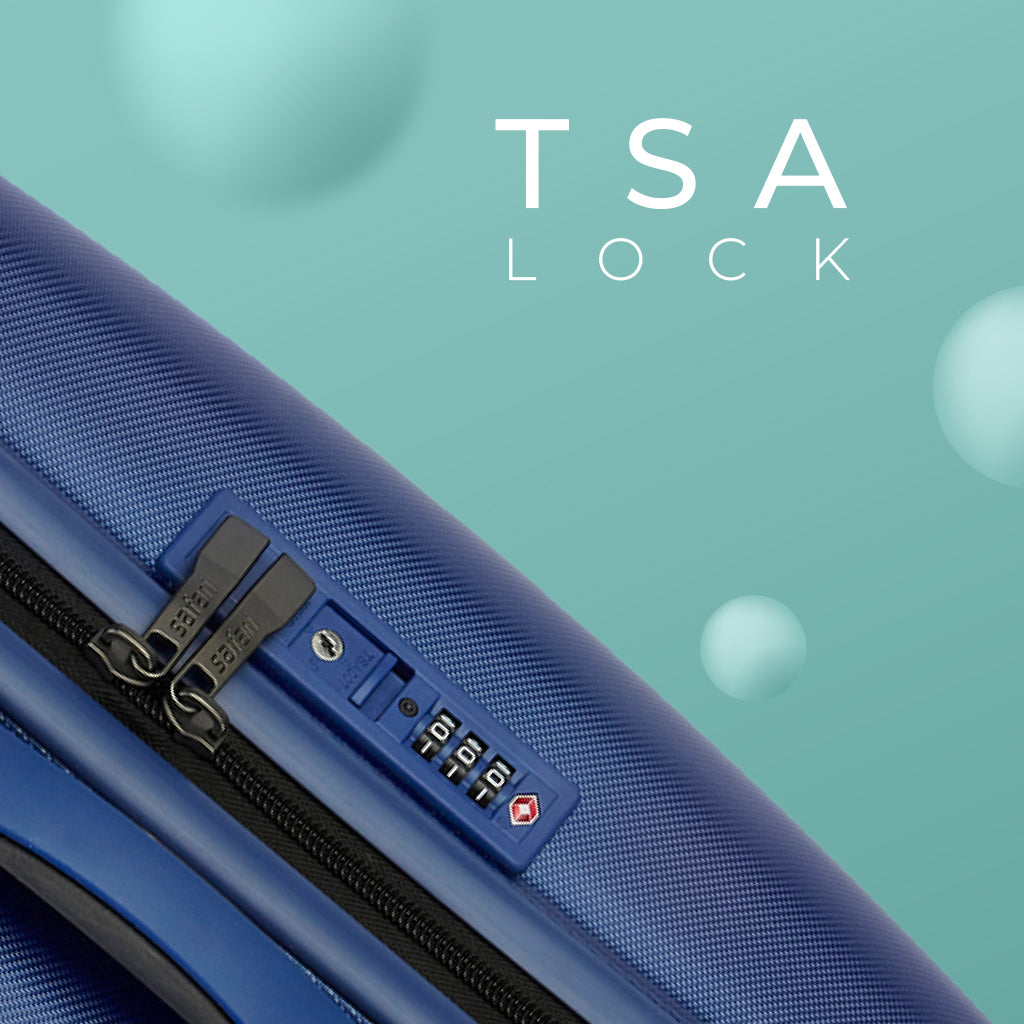 Safari Polaris Pro Titan Blue Trolley Bag with TSA Lock, Dual wheels, Side Hooks and Wet Pouch