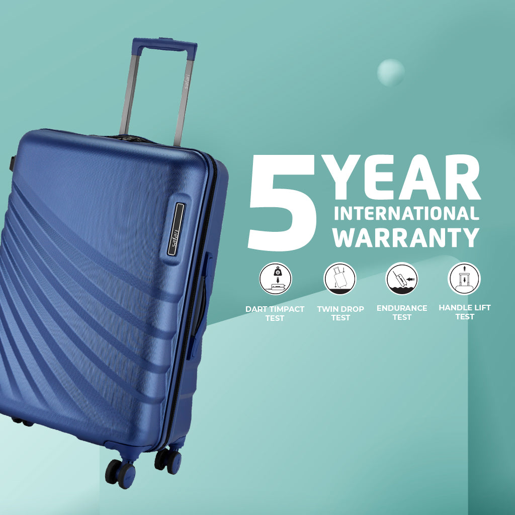 Safari Polaris Pro Titan Blue Trolley Bag with TSA Lock, Dual wheels, Side Hooks and Wet Pouch