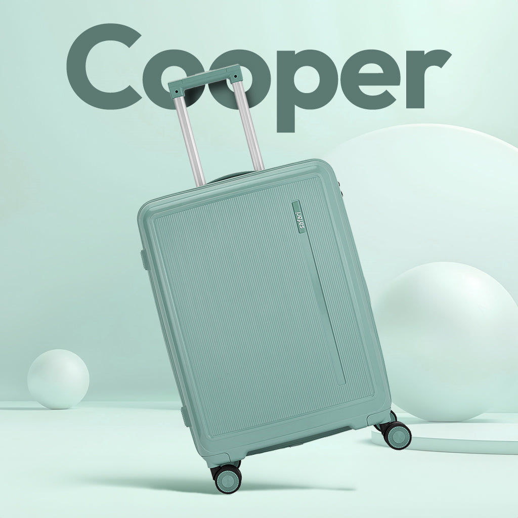 Safari Cooper Green Trolley Bag with Dual Wheels & Anti-Theft Zipper