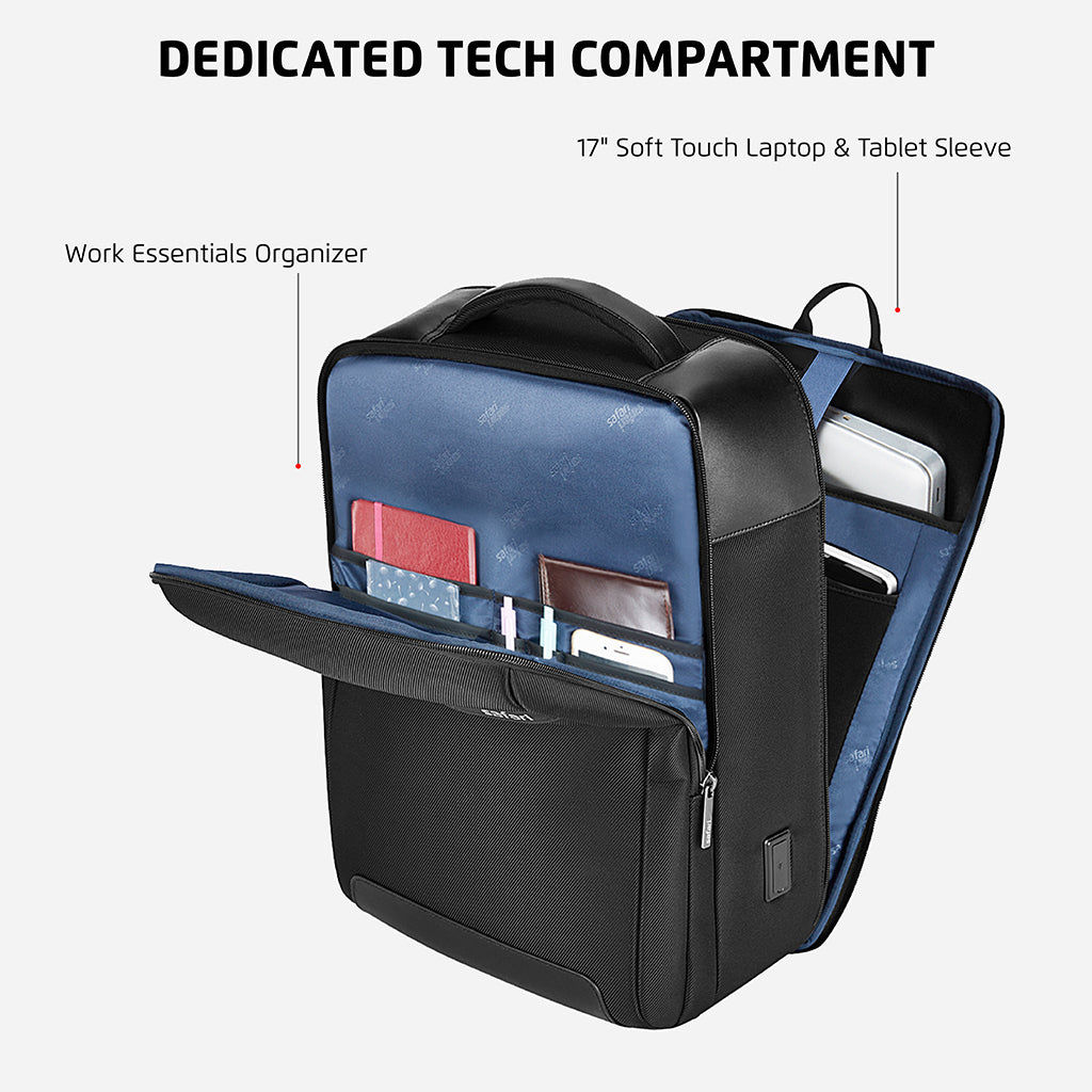Safari Select Supreme 19L Black Formal Backpack with Laptop Sleeve