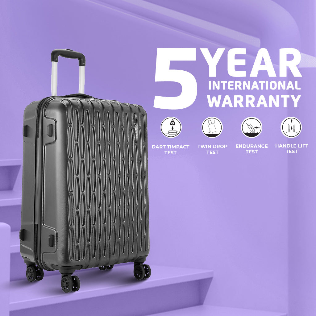 Safari Twister Set of 3 Gun Metal Trolley Bags with Dual Wheels & Anti Theft Zipper