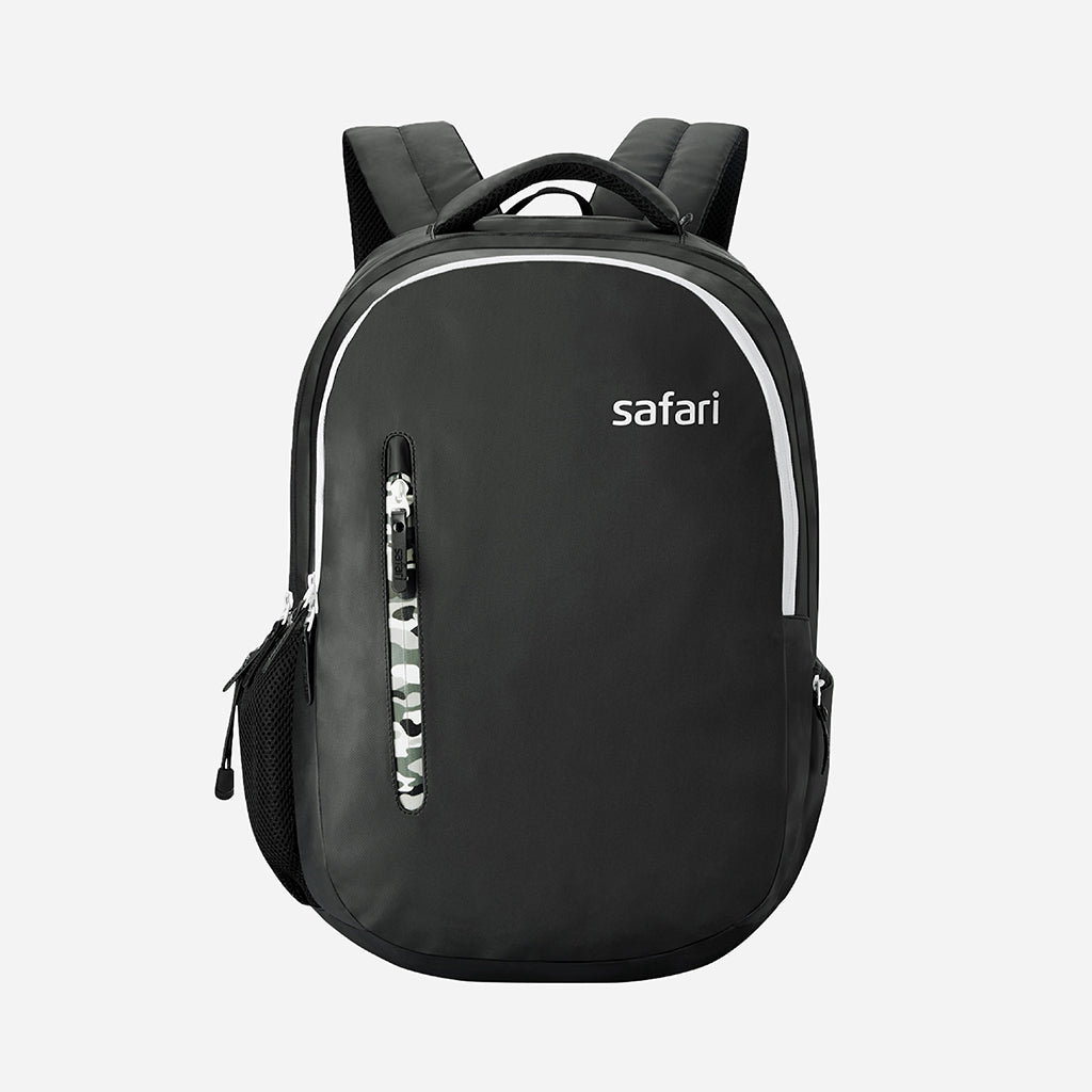 Safari Whiz 30L Black Laptop Backpack with USB Port, Dust Resistant Fabric and Organised Interior